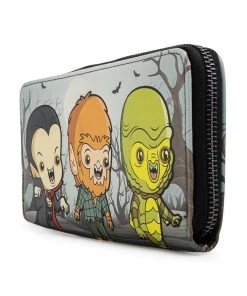 Loungefly Universal Monters Chibi Line Zip Around Wallet