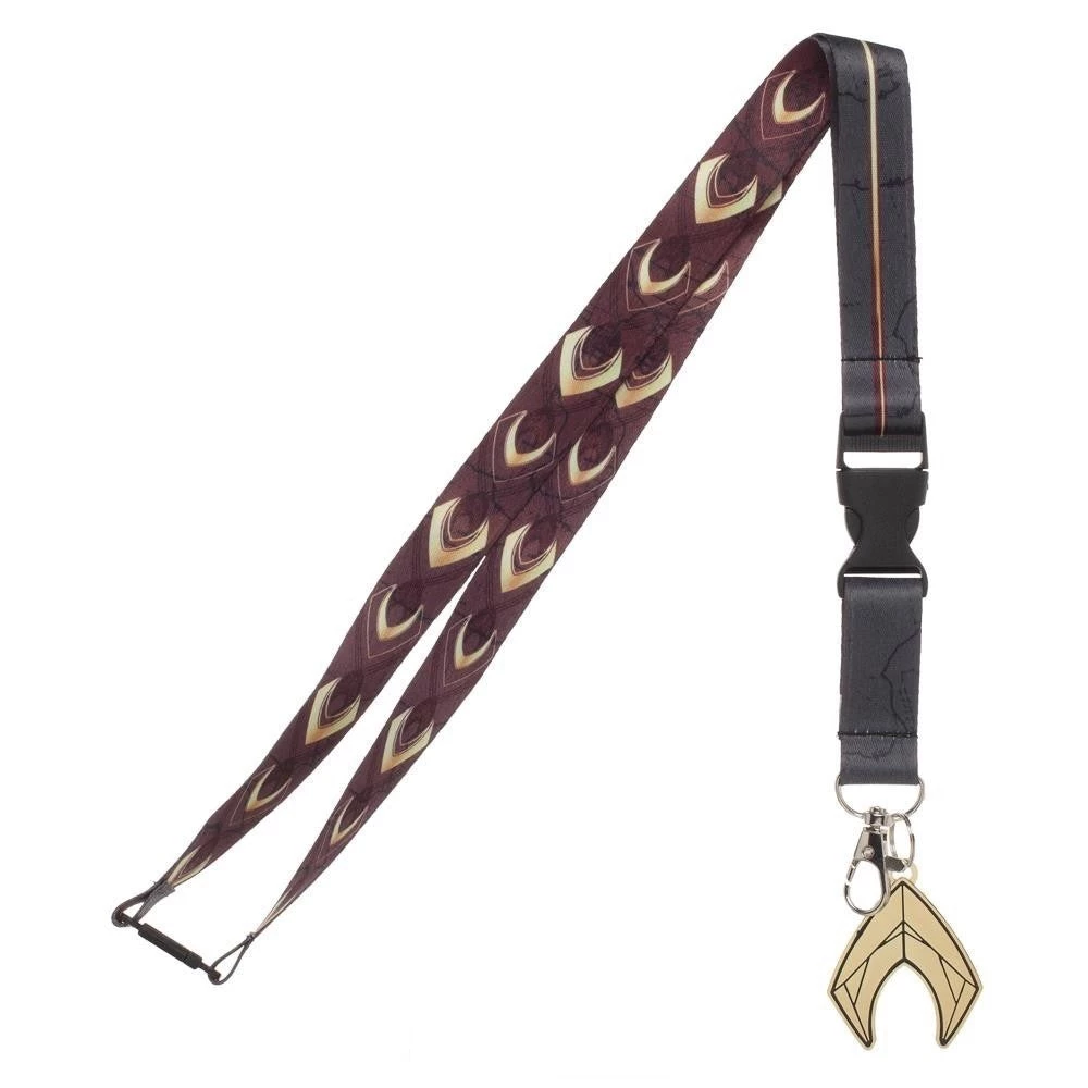 Bioworld Justice League DC Comics Aquaman Lanyard ID Holder Badge With Collectible Sticker And Rubber Pendant 3 Bioworld Justice League DC Comics Aquaman Lanyard ID Holder Badge With Collectible Sticker And Rubber Pendant