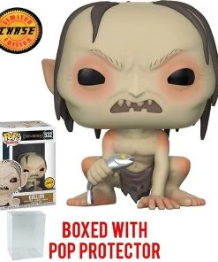 Funko Pop! Movies: The Lord Of The Rings - Gollum With Fish CHASE Variant Limited Edition Vinyl Figure (Bundled With Pop Box Protector Case) Funko Pops!