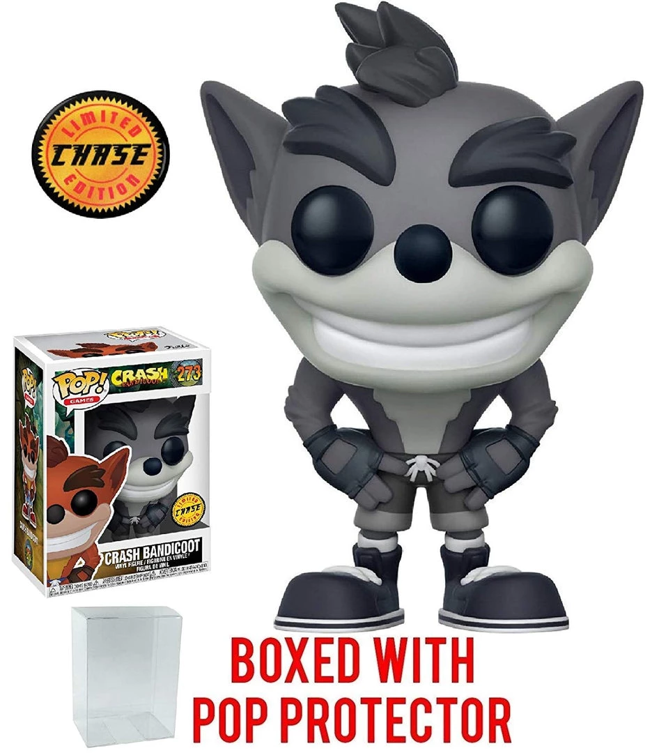 Funko Pops! Funko Pop! Games: Crash Bandicoot - Crash Bandicoot CHASE Black & White Variant Vinyl Figure (Bundled With Pop BOX PROTECTOR CASE) 9 Funko Pops! Funko Pop! Games: Crash Bandicoot - Crash Bandicoot CHASE Black & White Variant Vinyl Figure (Bundled With Pop BOX PROTECTOR CASE)