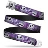 Buckle-Down Disney Jack Expressions Ghost In Cemetery Purples/Grays/White Seatbelt Buckle Belt