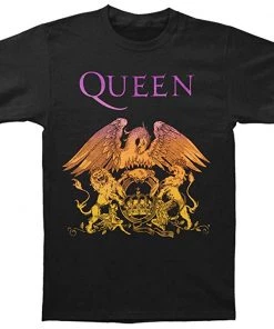 Bravado Queen Men's Gradient Crest Slim Fit T-Shirt Black Music