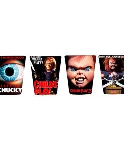 Movies Silver Buffalo Chucky 4-Piece Mini Glass Set, 1.5-oz, Multicolor
