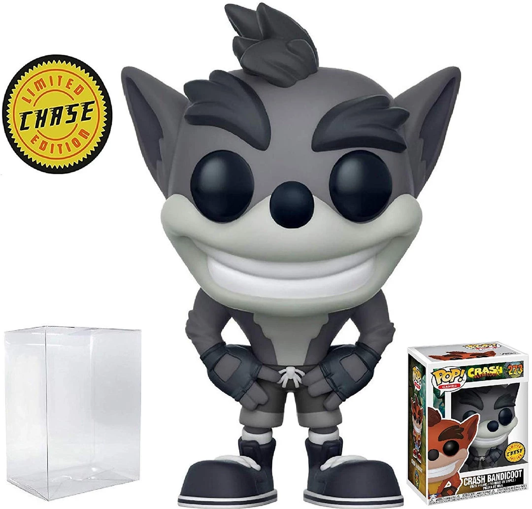 Funko Pops! Funko Pop! Games: Crash Bandicoot - Crash Bandicoot CHASE Black & White Variant Vinyl Figure (Bundled With Pop BOX PROTECTOR CASE) 4 Funko Pops! Funko Pop! Games: Crash Bandicoot - Crash Bandicoot CHASE Black & White Variant Vinyl Figure (Bundled With Pop BOX PROTECTOR CASE)