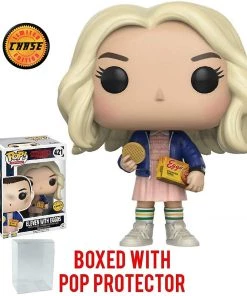 Funko Pop! TV: Stranger Things Eleven In Wig With Eggos Chase Variant Vinyl Figure (Bundled With Pop BOX PROTECTOR CASE)