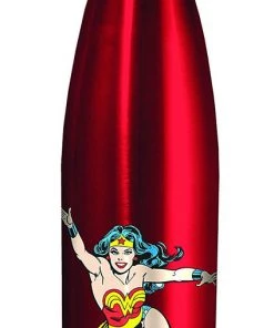 Spoontiques Wonder Woman Stainless Steel Water Bottle, Red