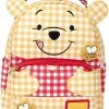 Loungefly Disney Winnie The Pooh Gingham Womens Double Strap Mini Backpack 1 Loungefly Disney Winnie The Pooh Gingham Womens Double Strap Mini Backpack