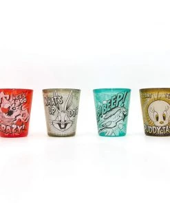 Silver Buffalo Looney Tunes Halftone Characters Plastic Freeze Gel 1.5oz Shot Glass
