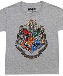 Bioworld Hogwarts Harry Potter Crest Grey T-shirt Movies