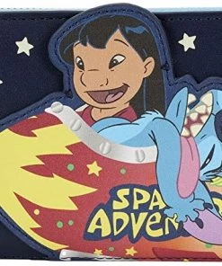 Loungefly Lilo & Stitch Space Adventure Glow In The Dark Zip Around Wallet