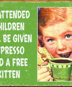 Desperate Enterprises Inc Tin Metal Sign - Unattended Children Home Decor & Posters