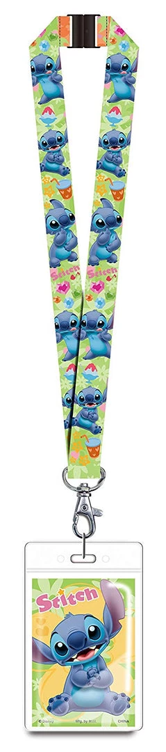 Monogram Disney Stitch Lanyard With ID Holder