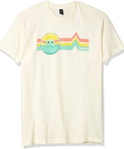 FifthSun Star Wars The Mandalorian Men's The Child Retro Stripes T Shirt