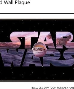 Silver Buffalo Movies Star Wars The Mandalorian Logo & The Child MDF Wood 13" X 19" Wall Art 7 Silver Buffalo Movies Star Wars The Mandalorian Logo & The Child MDF Wood 13