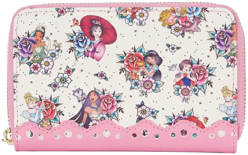 Loungefly Disney Princesses Tattoo Zip Around Wallet 3 Loungefly Disney Princesses Tattoo Zip Around Wallet