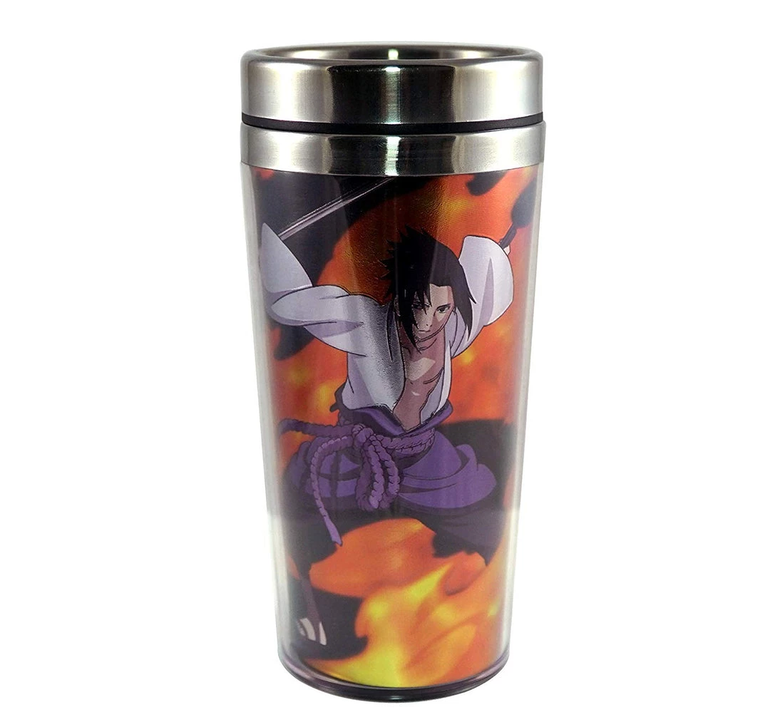 JUST FUNKY Naruto Shippuden OFFICIAL Uchiha Sasuka Foil-Printed Travel Coffee Mug Thermos 4 JUST FUNKY Naruto Shippuden OFFICIAL Uchiha Sasuka Foil-Printed Travel Coffee Mug Thermos
