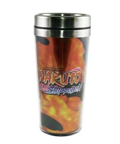 JUST FUNKY Naruto Shippuden OFFICIAL Uchiha Sasuka Foil-Printed Travel Coffee Mug Thermos