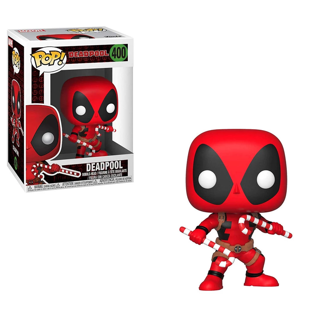 Funko Pops! Marvel Holiday Deadpool W/Candy Canes Funko Pop Vinyl Figure 3 Funko Pops! Marvel Holiday Deadpool W/Candy Canes Funko Pop Vinyl Figure