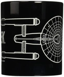 ICUP Star Trek Enterprise Line Art Ceramic Mug, 20 Oz, Clear