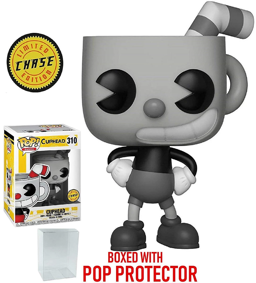 Funko Pop! Games: Cuphead - Cuphead Black And White CHASE Variant Limited Edition Vinyl Figure (Bundled With Pop Box Protector Case) Funko Pops! 3 Funko Pop! Games: Cuphead - Cuphead Black And White CHASE Variant Limited Edition Vinyl Figure (Bundled With Pop Box Protector Case) Funko Pops!
