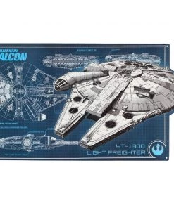 Open Road Brands Star Wars Millennium Falcon Schematic Tin Sign
