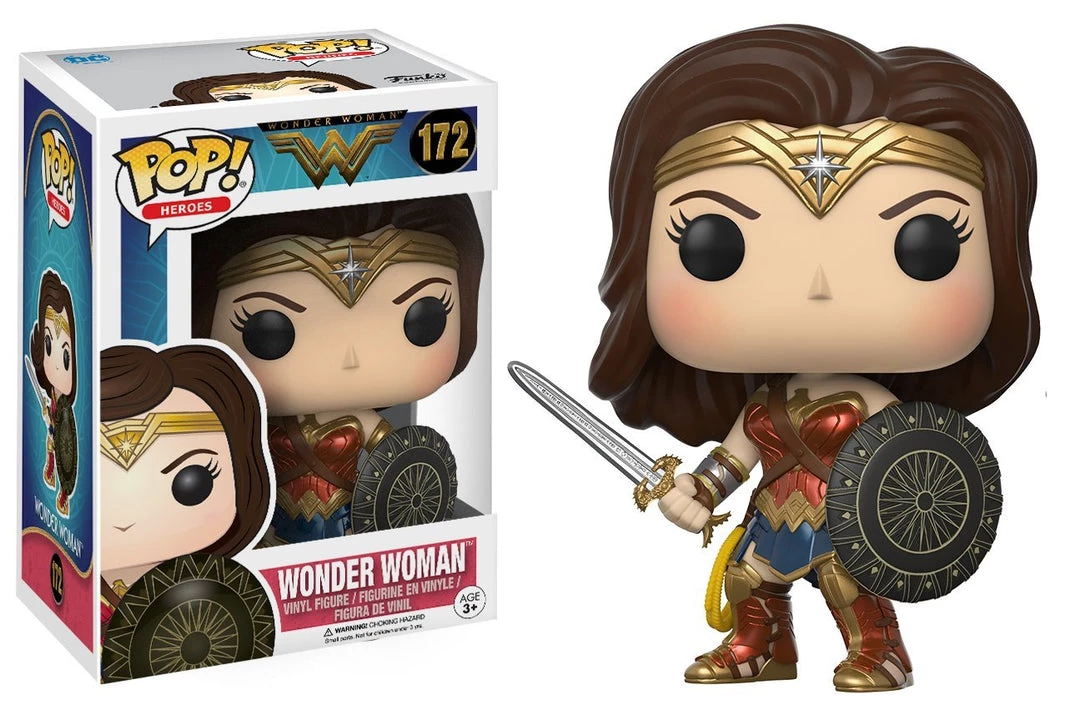 Funko Funko Pops! DC Comics: Wonder Woman W/ Sword Pop Movie Vinyl Figures 3 Funko Funko Pops! DC Comics: Wonder Woman W/ Sword Pop Movie Vinyl Figures