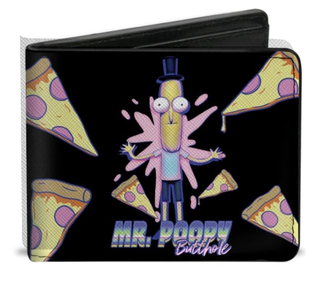 Buckle-Down Rick And Morty MR. POOPY BUTTHOLE Pizza Pose Black Bi-Fold Wallet 4 Buckle-Down Rick And Morty MR. POOPY BUTTHOLE Pizza Pose Black Bi-Fold Wallet