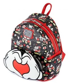 Loungefly Mickey Mouse And Minnie Mouse Heart Hands Mini-Backpack