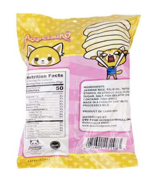 Asian Food Grocer Sanrio Aggretsuko Snowflake Craker 11g 4 Asian Food Grocer Sanrio Aggretsuko Snowflake Craker 11g
