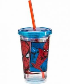 Vandor Spider-Man 12oz. Straw Cup