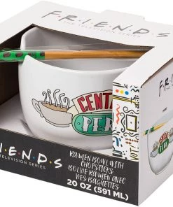 Silver Buffalo Friends Central Perk Doodle Logo Boxed Ceramic Ramen Bowl With Chopsticks