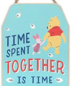 Open Road Brands Disney Winnie The Pooh Hanging Sign - Winnie The Pooh And Piglet Wall Art