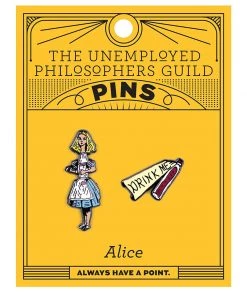 The Unemployed Philosophers Guild Alice And Drink Me Pin Set Alice In Wonderland