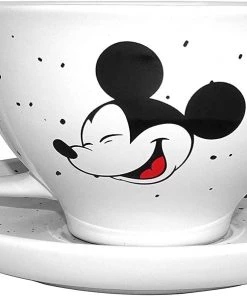Silver Buffalo Disney Mickey Mouse Classic Speckles 20 Oz. Ceramic Teacup And Saucer Mug 6 Silver Buffalo Disney Mickey Mouse Classic Speckles 20 Oz. Ceramic Teacup And Saucer Mug