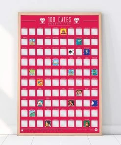 Gift Republic 100 Dates Bucket List Scratch Poster Home Decor & Posters