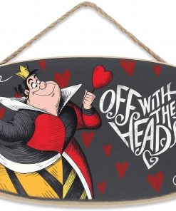 Open Road Brands Disney Alice In Wonderland Queen Of Hearts Hanging Wood Wall Decor