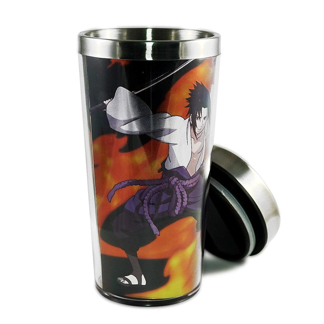 JUST FUNKY Naruto Shippuden OFFICIAL Uchiha Sasuka Foil-Printed Travel Coffee Mug Thermos 6 JUST FUNKY Naruto Shippuden OFFICIAL Uchiha Sasuka Foil-Printed Travel Coffee Mug Thermos
