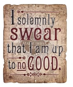 Open Road Brands I Solemnly Swear Embossed Metal Sign Movies