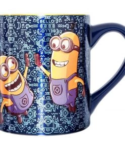 Silver Buffalo Despicable Me Minions High Five Laser Ceramic Mug 14 Oz Movies