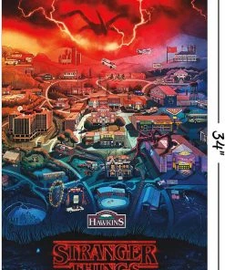 Trends International Netflix Stranger Things: Season 4 - Hawkins, Indiana Wall Poster