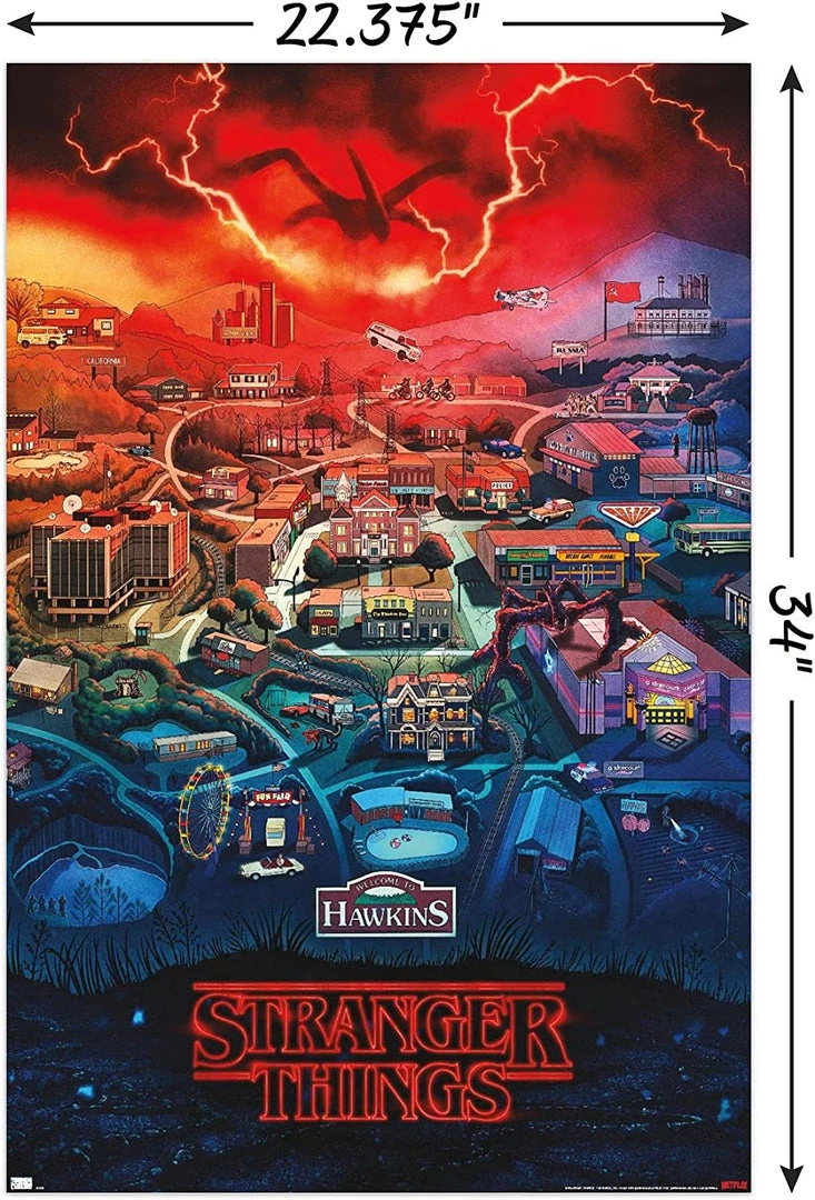 Trends International Netflix Stranger Things: Season 4 - Hawkins, Indiana Wall Poster 4 Trends International Netflix Stranger Things: Season 4 - Hawkins, Indiana Wall Poster