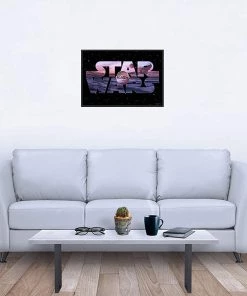 Silver Buffalo Movies Star Wars The Mandalorian Logo & The Child MDF Wood 13" X 19" Wall Art