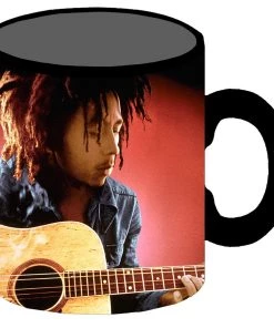 Silver Buffalo Bob Marley Playing Guitar Ceramic Mug 20 Oz
