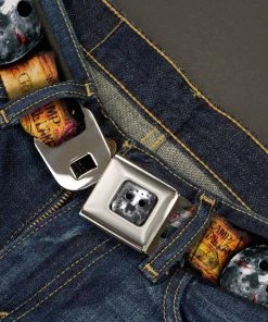 Buckle-Down Friday The 13th Jason Mask Belt Welcome To Camp Crystal Lake Seatbelt Buckle Belt