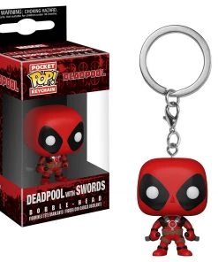 Marvel Funko Pop Keychain Playtime-Deadpool With Swords, Multicolor