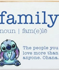 Open Road Brands Disney Lilo & Stitch- Family Definition Wood Wall Art