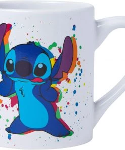 Silver Buffalo Disney Lilo & Stitch Silliness Multi Splatter Glitter 14oz Ceramic Mug