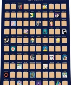 Gift Republic 100 Anime Scratch Off Poster - Top Japanese Animation Of All Time Bucket List