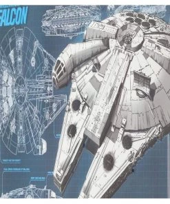 Open Road Brands Star Wars Millennium Falcon Schematic Tin Sign