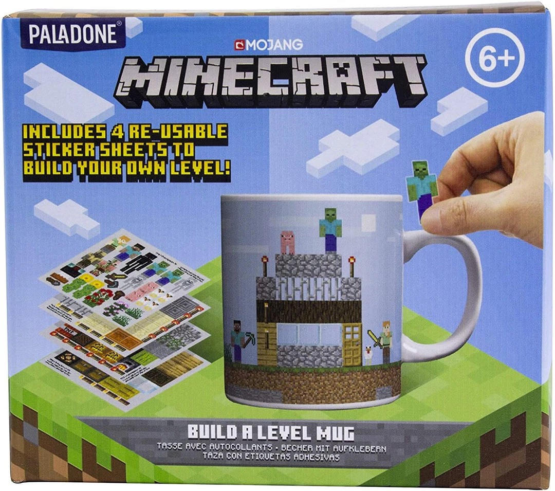 Paladone Minecraft Build A Level Ceramic Mug With 4 Sticker Sheets 3 Paladone Minecraft Build A Level Ceramic Mug With 4 Sticker Sheets